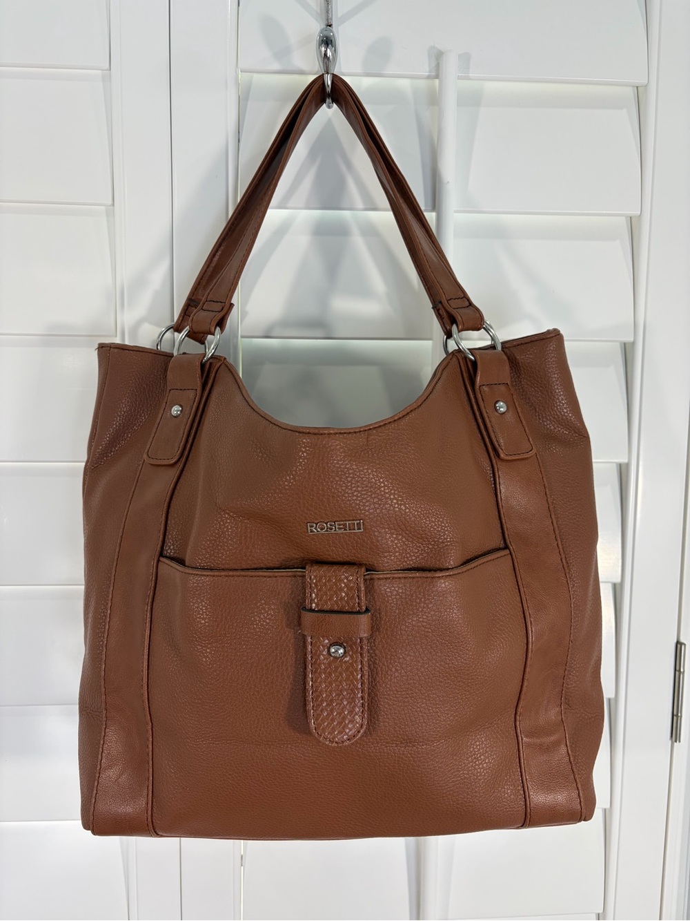 Rosetti Brown Pebbled Leather Shoulder Bag